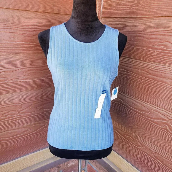 NWT Arizona Jean Co. Coronet Blue Ribbed Tank Top Size Large - Picture 14 of 14